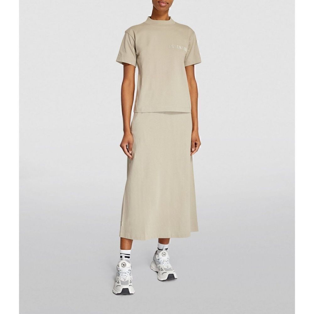 FEAR OF GOD ESSENTIALS Midi Skirt in Natural Size XL